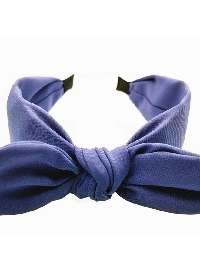 hodooly 1Pcs Knotted Headbands for Women,Turban Headband Wide Headbands Bowknot Hair Band for Women (Blue) - Image 3