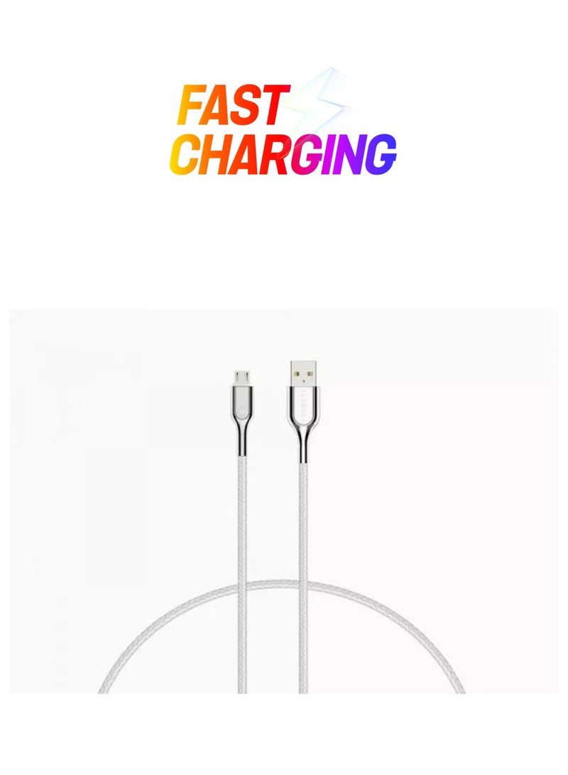 Cygnett Armoured Micro to USB-A Cable 1M -Fast Charging - White