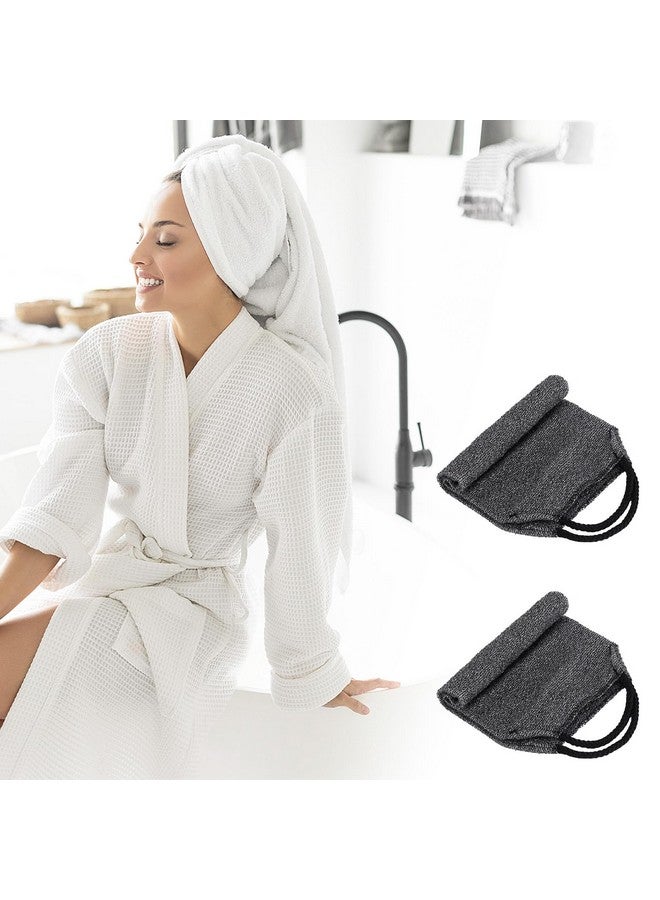Tecbeauty 2Pcs Exfoliating Back Scrubber With Handles Body Scrubber Towel For Shower Nylon Back Exfoliator Washcloth Washer For Men Women (Gray) - Image 5