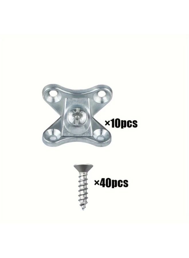 50Pcs Metal L Bracket With Screws Furniture Support Connectors For Wardrobes Drawers Cabinets - Image 1