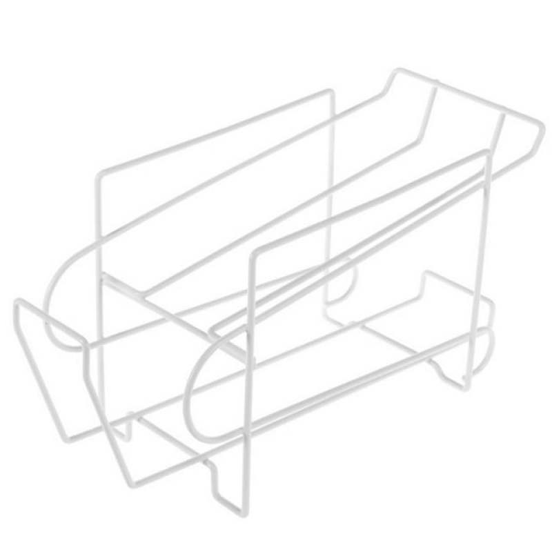 Soda Can Organizer 2-Tier White Iron Rolling Design - Corrosion-Resistant Can Dispenser for Refrigerator Pantry Kitchen - Image 2