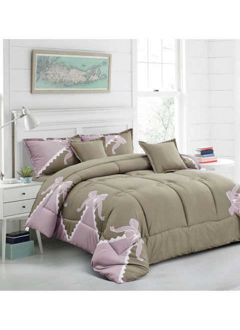 4-Pieces Single Size 160x210Cm Comforter Set Medium Filling Bedding Set for All Season Includes 1Comforter 1Bedsheet 1Pillow Shams and 1Cushion cases