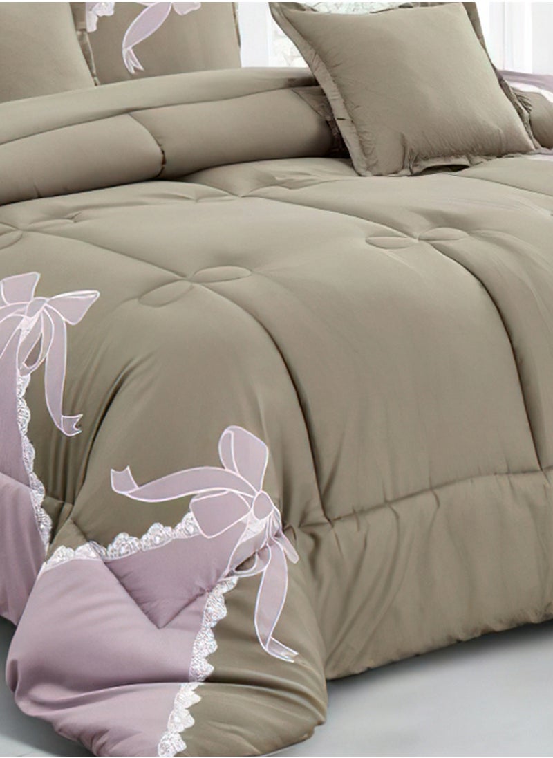 Ming Li - 4-Pieces Single Size 160x210Cm Comforter Set Medium Filling Bedding Set for All Season Includes 1Comforter 1Bedsheet 1Pillow Shams and 1Cushion cases - Image 1