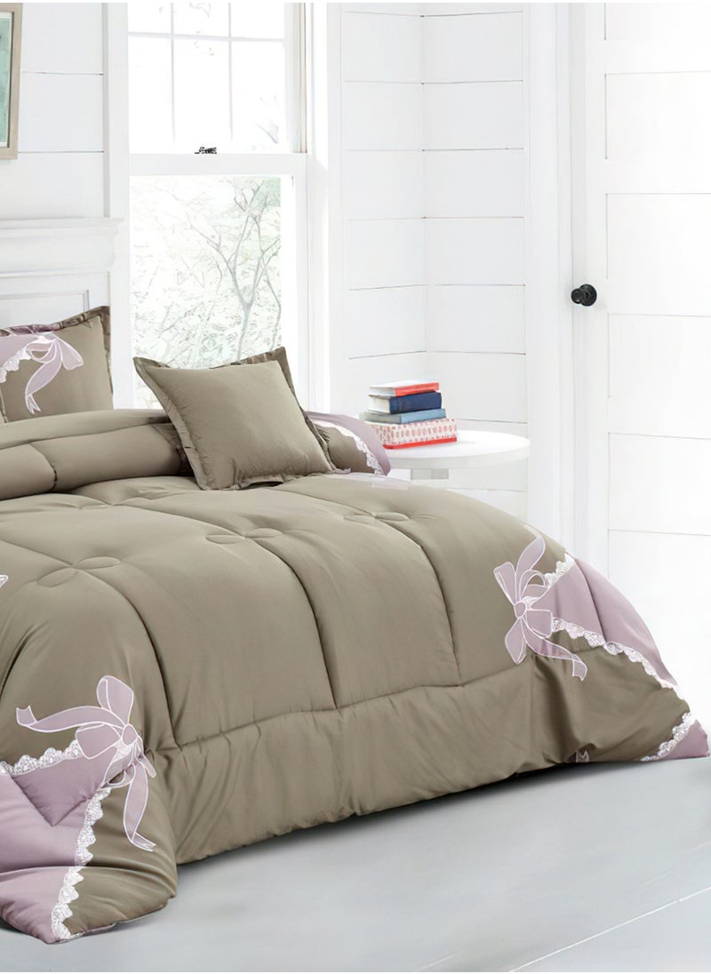 Ming Li - 4-Pieces Single Size 160x210Cm Comforter Set Medium Filling Bedding Set for All Season Includes 1Comforter 1Bedsheet 1Pillow Shams and 1Cushion cases - Image 1