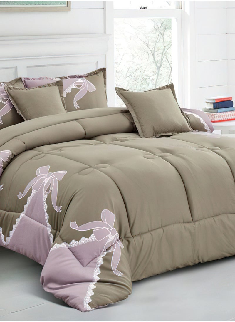 Ming Li - 4-Pieces Single Size 160x210Cm Comforter Set Medium Filling Bedding Set for All Season Includes 1Comforter 1Bedsheet 1Pillow Shams and 1Cushion cases - Image 1