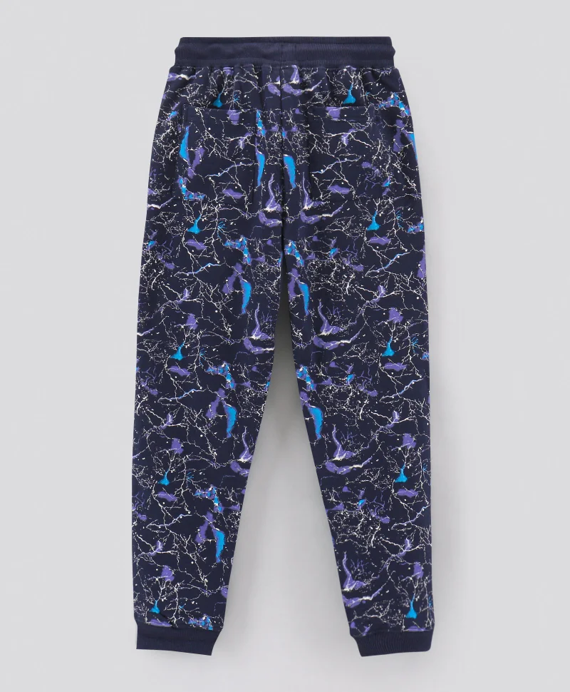 Primo Gino Primo Gino Full Length All Over Print Track Pant - Navy Blue