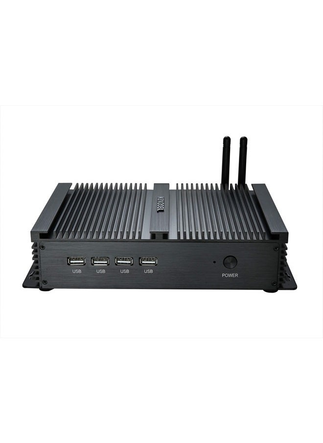 KINGDEL Powerful Mini PC, Fanless Industrial PC, i5 Dual Core CPU, 8GB RAM, 128GB SSD, 2xNICs, 4xUSB 3.0, 4xCOM RS232, HD Port, Metal Case, W-11 Pro  - Image 2