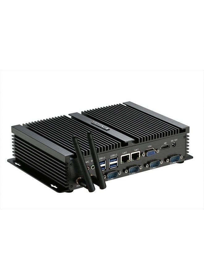 KINGDEL Powerful Mini PC, Fanless Industrial PC, i5 Dual Core CPU, 8GB RAM, 128GB SSD, 2xNICs, 4xUSB 3.0, 4xCOM RS232, HD Port, Metal Case, W-11 Pro  - Image 3