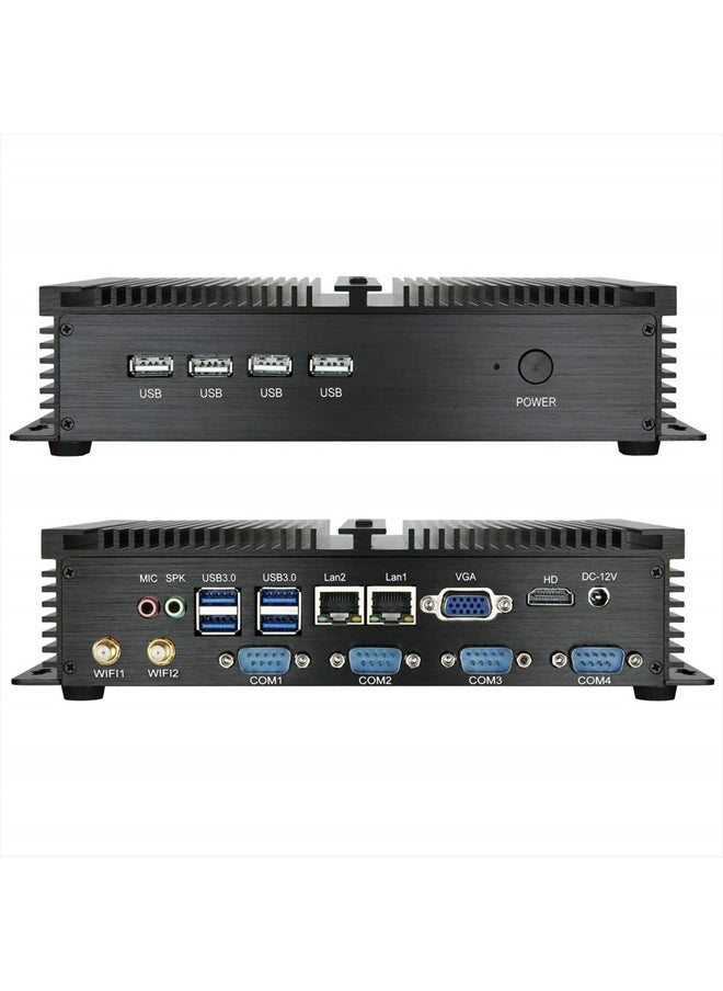 KINGDEL Powerful Mini PC, Fanless Industrial PC, i5 Dual Core CPU, 8GB RAM, 128GB SSD, 2xNICs, 4xUSB 3.0, 4xCOM RS232, HD Port, Metal Case, W-11 Pro  - Image 5