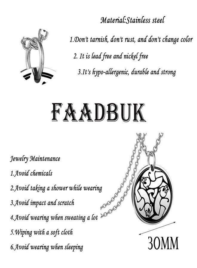 FAADBUK قلادة الدببة الثلاثة السلتية من FAADBUK - تعليقة عقدة الملكة إلينور السلتية الشجاعة - Image 2