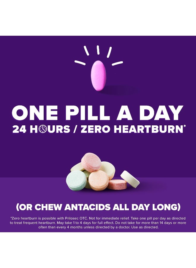 Prilosec OTC, Omeprazole Delayed Release 20mg, Acid Reducer, Treats Frequent Heartburn for 24 Hour Relief, All Day, All Night*, Heartburn Medicine, 20mg, Wildberry Flavor, 42 Tablets  - Image 2