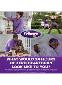 Prilosec OTC, Omeprazole Delayed Release 20mg, Acid Reducer, Treats Frequent Heartburn for 24 Hour Relief, All Day, All Night*, Heartburn Medicine, 20mg, Wildberry Flavor, 42 Tablets  - Image 3
