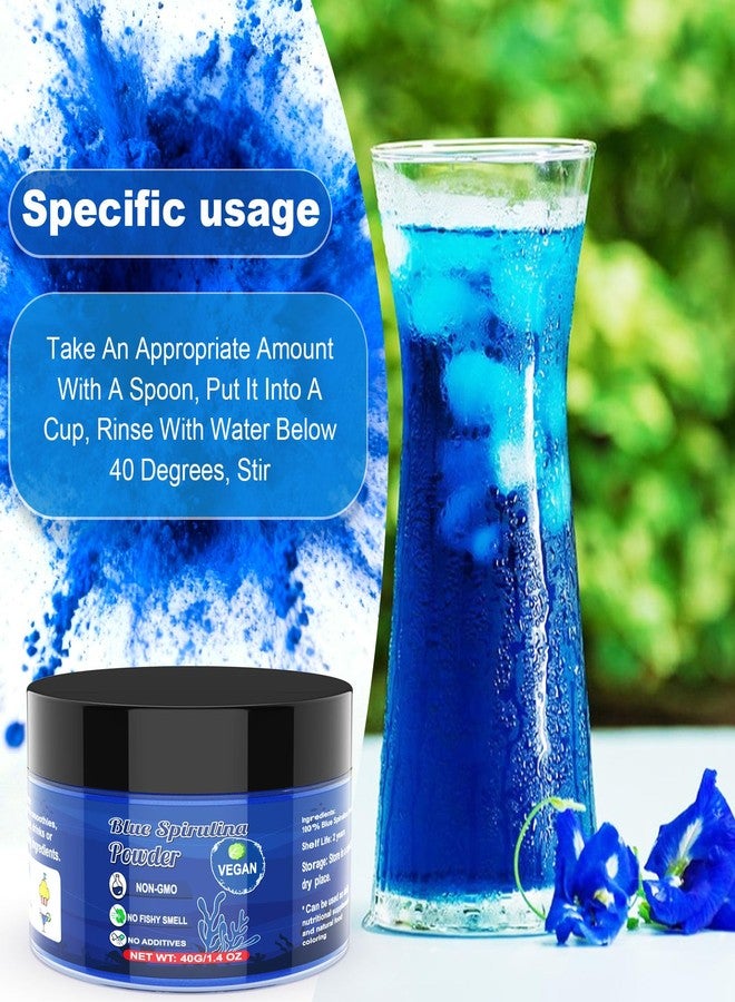 ERCorArt Blue Spirulina Powder - 40g Natural Blue Food Coloring, No Fishy Smell, 100% Vegan Phycocyanin Extract Spirulina Powder, Plant Based Food Dye for Cake Decorating, Smoothie, Baking, Drinks - Image 5