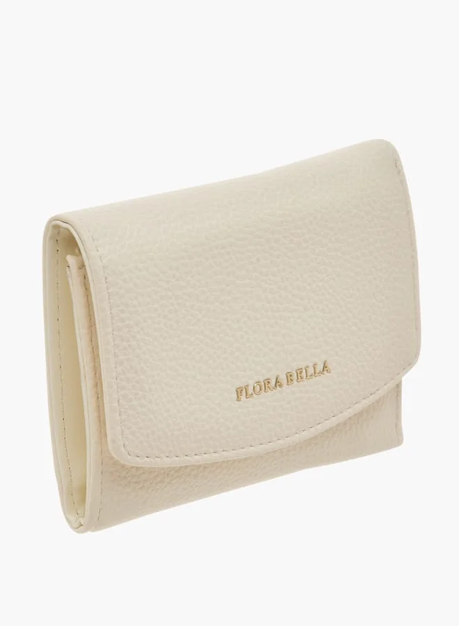 Flora Bella By Shoexpress Womens Textured Tri-Fold Wallet With Button Closure