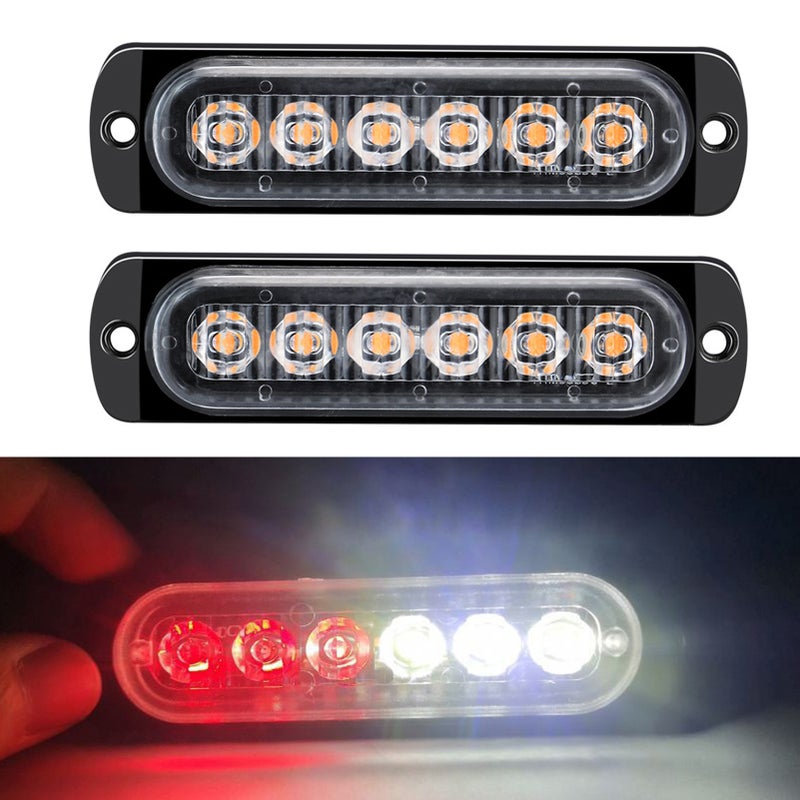 2Pcs 12-24V LED Strobe Warning Lights Warning Emergency Flashing Lights Caution Light Bar for Car Truck Van ATV SUV Yacht Vehicle - Image 1