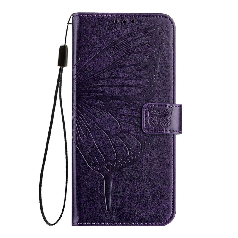 erorex For TCL 60 SE NxtPaper / 605 Embossed  Leather Phone Case(Dark Purple) - Image 3