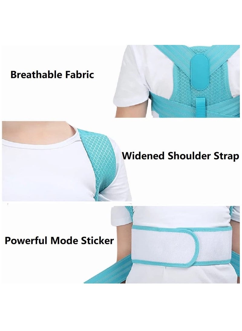 SOLARAE Back Brace, Posture Corrector for Kids Teens, Relieve Back Pain Adjustable Upper Back race Spinal Support with Soft Shoulder Pads to Prevent Humpback, Recommended by Doctor (M, Blue) - Image 4