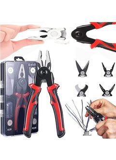 Stodern Stodern 5in1 Wire Stripper Pliers Set with Interchangeable Heads Multifunctional Lineman Pliers Wire Crimper Cable Cutter Electrician Scissors Metal Shear HeavyDuty Toolkit with Case  - Image 1