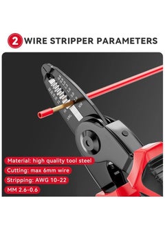 Stodern Stodern 5in1 Wire Stripper Pliers Set with Interchangeable Heads Multifunctional Lineman Pliers Wire Crimper Cable Cutter Electrician Scissors Metal Shear HeavyDuty Toolkit with Case  - Image 4