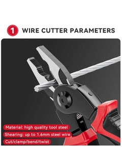 Stodern Stodern 5in1 Wire Stripper Pliers Set with Interchangeable Heads Multifunctional Lineman Pliers Wire Crimper Cable Cutter Electrician Scissors Metal Shear HeavyDuty Toolkit with Case  - Image 3