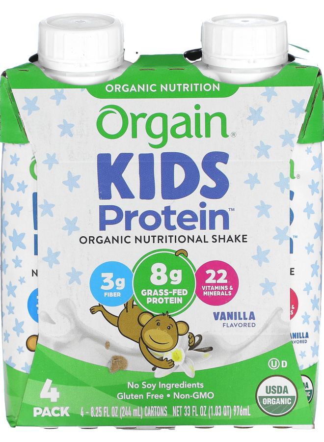 Kids Protein Organic Nutritional Shake Vanilla 4 Pack 8.25 fl oz (244 ml) Each