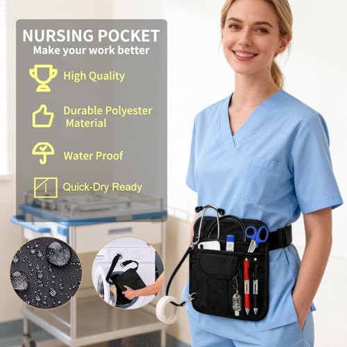 Merleu Server Apron with 26.4-61Inch Adjustale Strap,Restaurant Waitress Accessories Bag with Pockets for Hotel Bar(Inc Strap Extensions) - Image 5