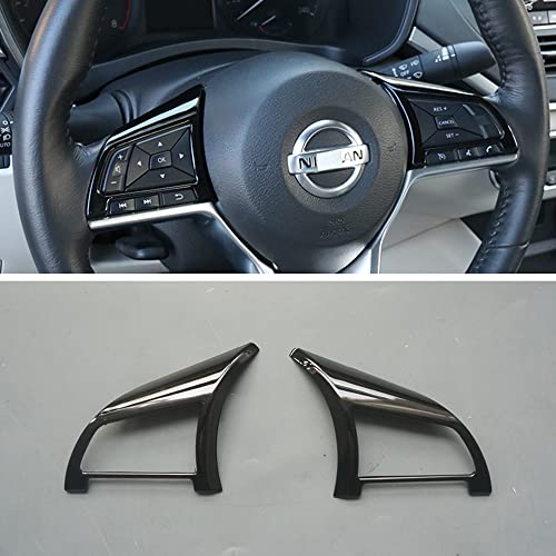 ZiWen Gloss Black Interior Trim Steering Wheel For Nissan Sentra 20202025 Altima Rogue Sport Versa Gloss Black Steering Wheel 2Pcs - Image 3