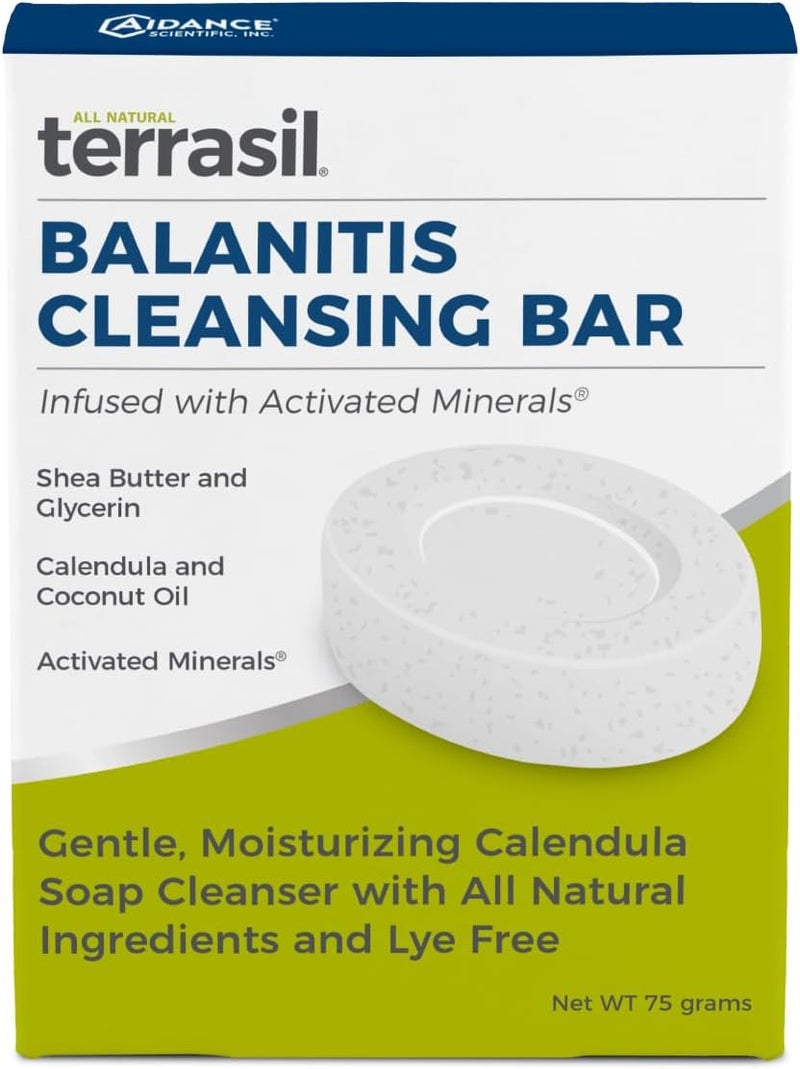 terrasil Balanitis Soap for Men, Care & Relief from Balanitis Symptoms: Itch, Redness. Natural, Dermatologist Tested & Hypoallergenic Approved (75gm)