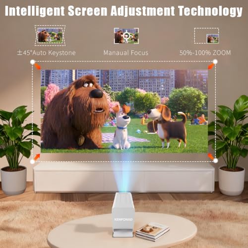 XENPONAD [Smart Projector with Apps] 4K Supported Mini Projector with Wifi and Bluetooth, XENPONAD Movie Projector for Bedroom Celling Camping & Outdoor Use, Portable Projector with Speaker, Auto Keystone - Image 3