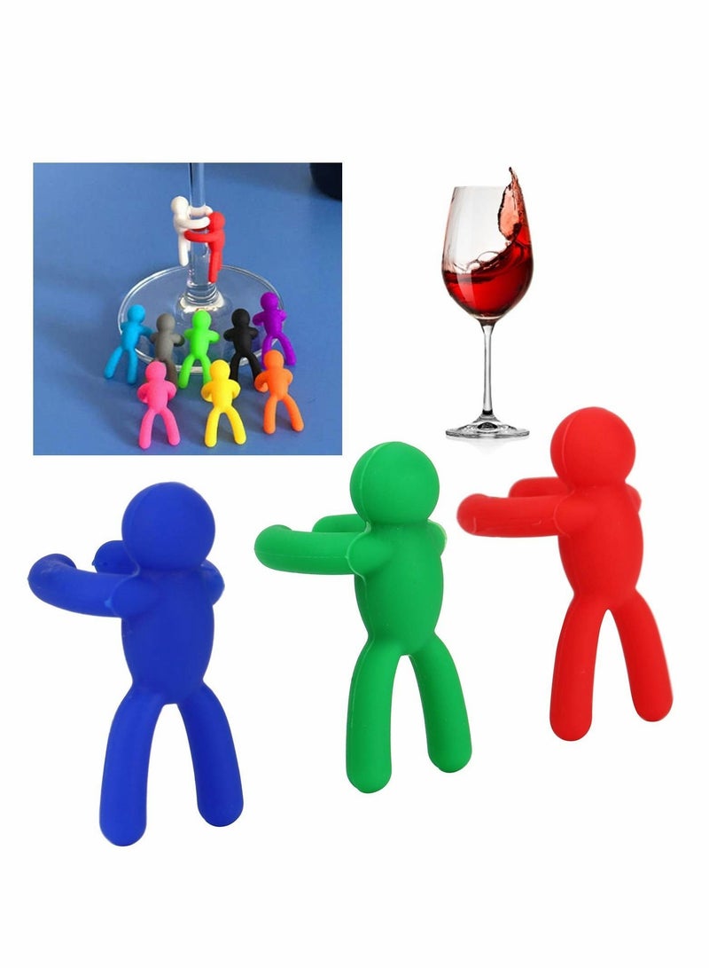 12Pcs Drink Glasses Markers, Label Tags Identifiers, Colorful Reusable Charms for Glass Cups Bottles Home Party Favors