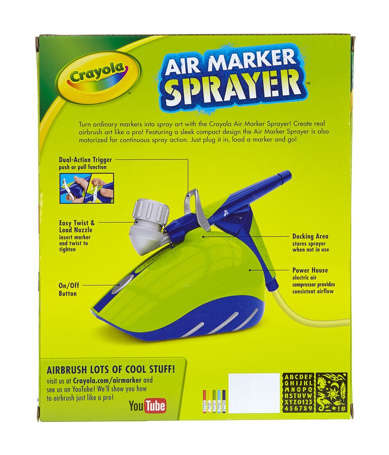 Crayola Air Marker Sprayer Airbrush Kit, Gift for Kids Age 8, 9, 10 - Image 4