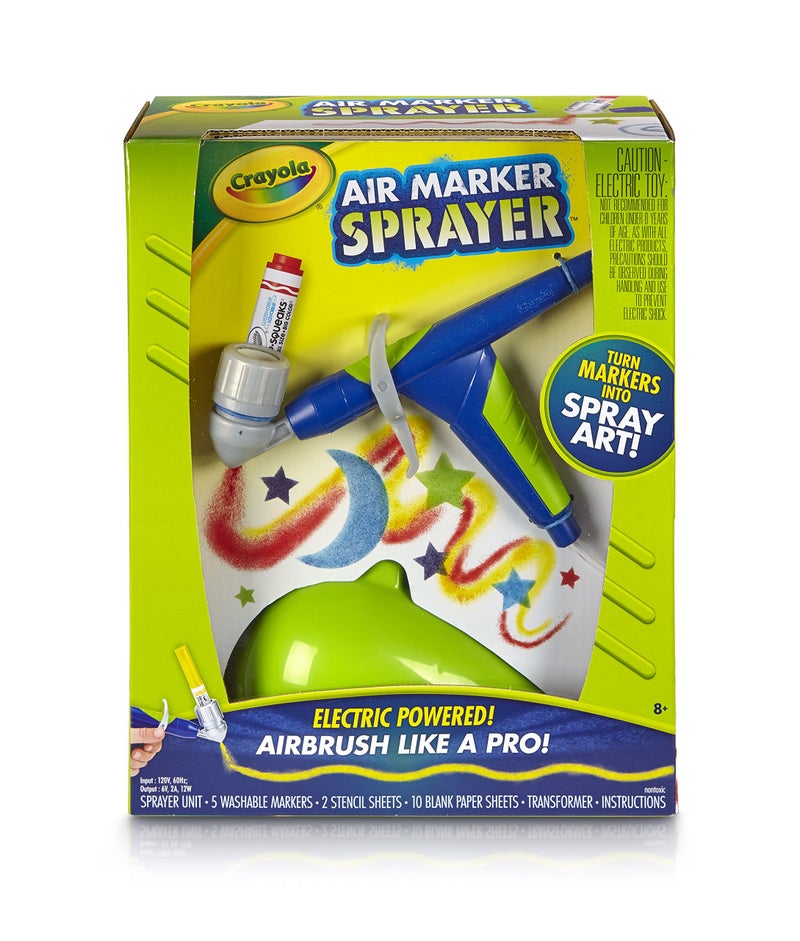 Crayola Air Marker Sprayer Airbrush Kit, Gift for Kids Age 8, 9, 10 - Image 1