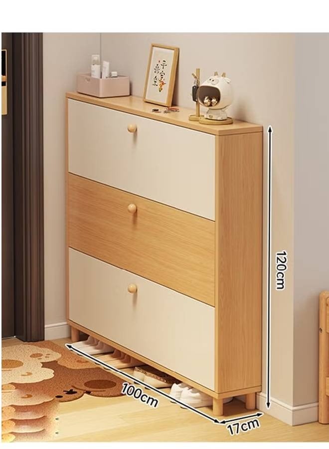 إن كي أكس خزانة أحذية فاخرة متعددة الوظائف للمدخل وأدراج تخزين 100 سم - Image 1