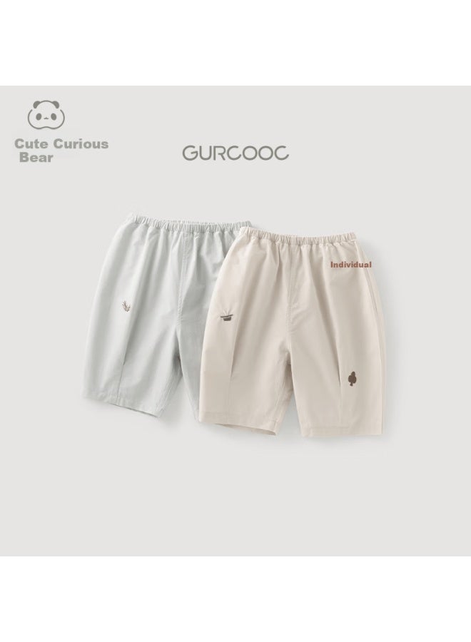 Guaiqixiong Baby Pure Cotton Pants, Summer Thin Style, Infant Casual Trousers, Versatile Loose-fitting Capri Pants For Boys And Girls