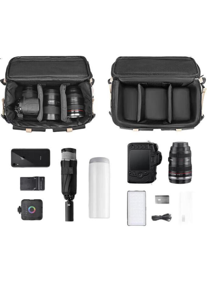 Cwatcun Shoulder Camera Bag, Crossbody Photography Bag, Commuter Bag For Men And Women, Fashionable, Trendy, Waterproof, One Camera Two Lens Backpack - Image 1