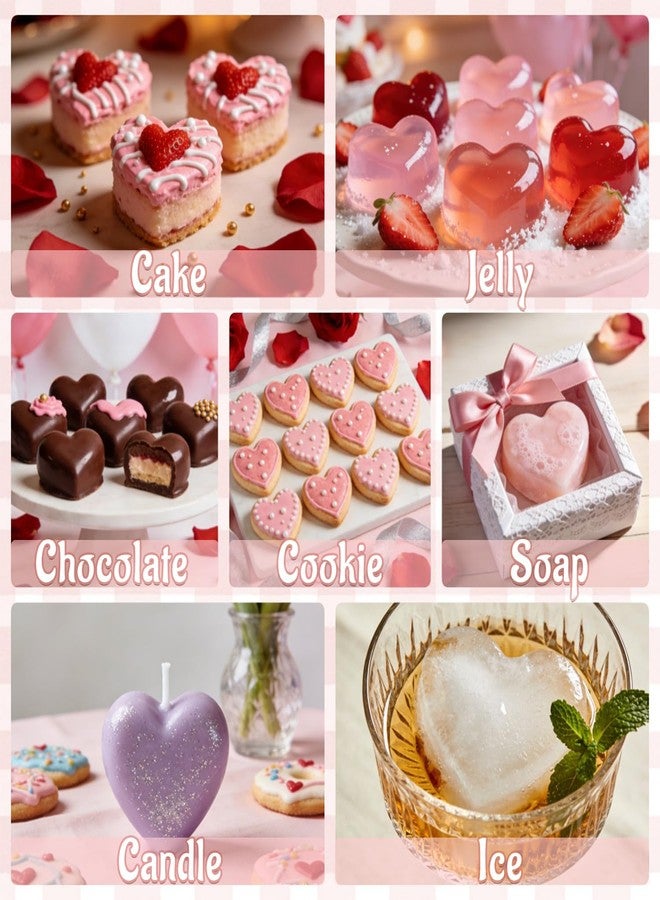 Dreplfn Heart Silicone Mold 2Pcs Valentines Silicone Molds 2 Inch Heart Chocolate Candy Molds Cake Pan Anniversary Chocolate Baking Mold for Baking Cake Jelly Pudding Fondant Muffin Soap Candle Ice Cubes - Image 4