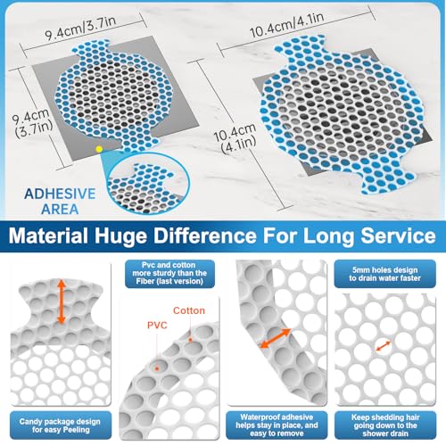 INVIHUG,25 Pack, Disposable Shower Drain Hair Catcher Mesh Stickers,Disposable Hair Drain Catcher. (White) - Image 3