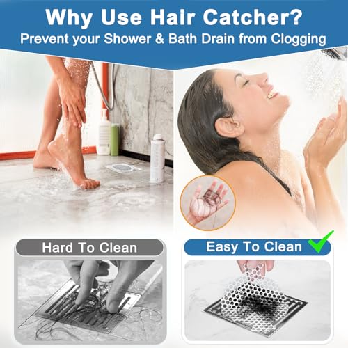 INVIHUG,25 Pack, Disposable Shower Drain Hair Catcher Mesh Stickers,Disposable Hair Drain Catcher. (White) - Image 2