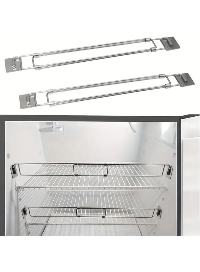 2pcs Stainless Steel Adjustable Refrigerator Pull Out Handle 12 5 to 22 5 Inches Universal RV Camping Food Storage - Image 2