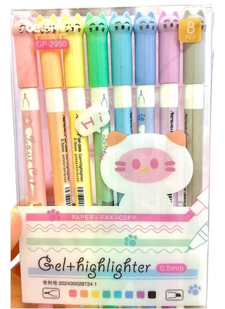Gel And Highlighter Pens, Set of 8, Assorted Colours, 0.5 mm - pzsku/Z382EBEEF3BE72A361E23Z/45/_/1728924495/d376585b-a29f-4b67-96d0-f357eba0b3f5