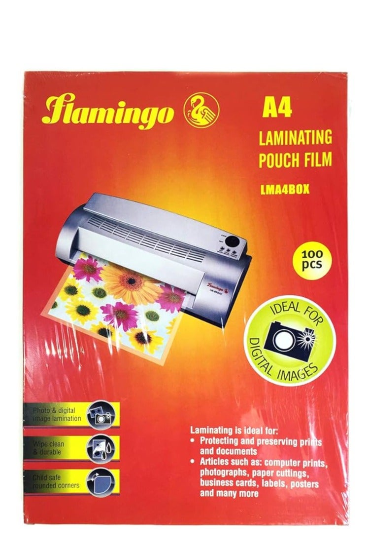 Flamingo A4 Size Laminating Pouch 125 Micron 210×297mm 100 Pieces - Image 3