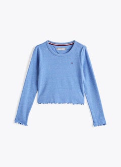 TOMMY HILFIGER Kids Slub Knitted Long Sleeve Top  - Image 1