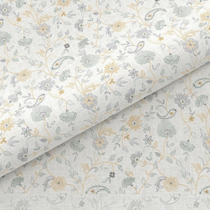 Trident Bedsheet King Size Bed Cotton | Cotton Bedsheets for Double Bed | 1 Bedsheet and 2 Pillowcases | Indian Traditional Craft | King Size Bedsheet Cotton | Sanskriti Collection-Kantha Sage - Image 5