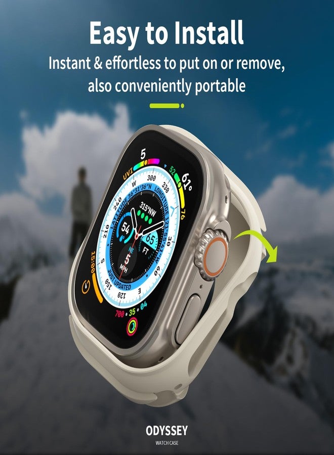 SwitchEasy Aircraft-Grade Aluminum Apple Watch Ultra 2 Case & Ultra Case 49mm, Aluminum Shell with Shock-Absorbing Inner Bumper Maxed Protection, Odyssey - Titanium - Image 4