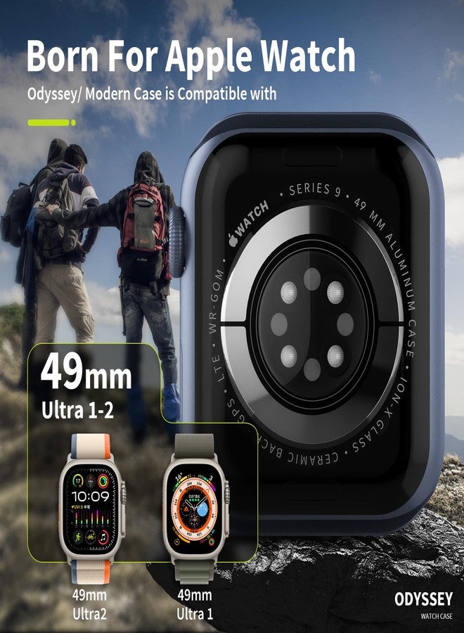 SwitchEasy Aircraft-Grade Aluminum Apple Watch Ultra 2 Case & Ultra Case 49mm, Aluminum Shell with Shock-Absorbing Inner Bumper Maxed Protection, Odyssey - Titanium - Image 2