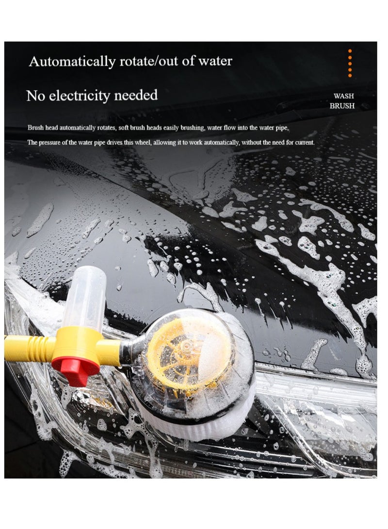 Pretocter Car Wash Brush Clean Brush with 5-meter Water Pipe Set, High-pressure Automatic Rotation, Generates Foam for Automatic Cleaning - Image 4