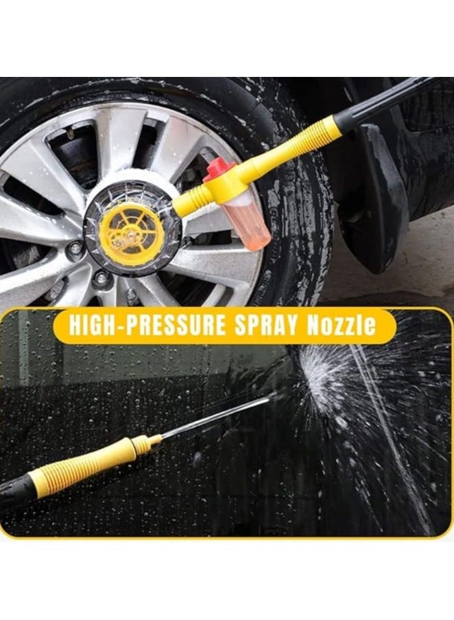 Pretocter Car Wash Brush Clean Brush with 5-meter Water Pipe Set, High-pressure Automatic Rotation, Generates Foam for Automatic Cleaning - Image 5