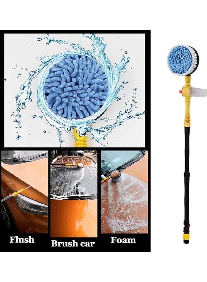 Pretocter Car Wash Brush Clean Brush with 5-meter Water Pipe Set, High-pressure Automatic Rotation, Generates Foam for Automatic Cleaning - Image 3