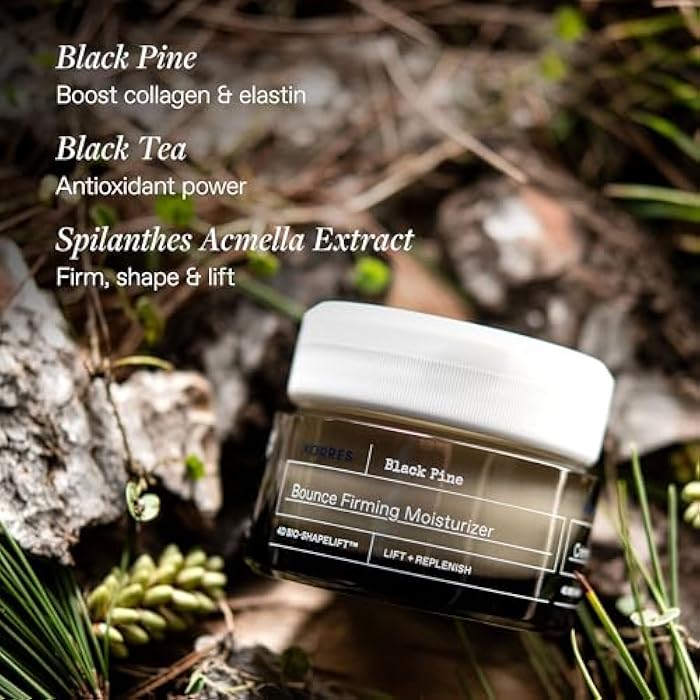 KORRES Black Pine Bounce Firming Moisturizer, Plumping & Hydrating Face Cream with Black Pine Extract, Vegan & Silicone Free Anti-Aging Skincare for Fine Lines & Wrinkles, Made in Greece, 1.35 Fl Oz - Image 3