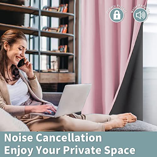 BGment Pink Blackout Curtains for Girls Room 2 Panels Set, Kids Curtains for Baby Nursery Bedroom 63 Inch Length Thermal Insulated Soundproof Full Room Darkening Toddler Room, Each Panel 52 Inch Wide - Image 5